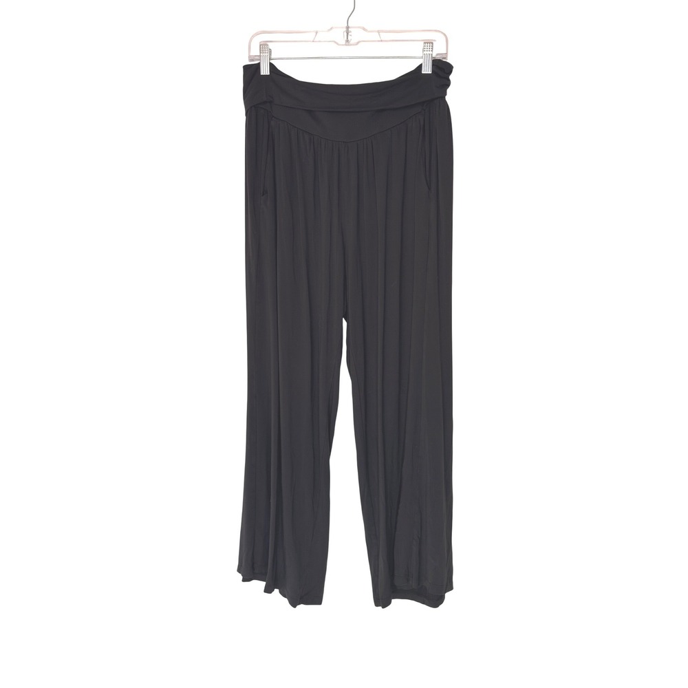 Athleta Studio Wide Leg Pant Black Casual‎ Relaxed Yoga Pilates Large Petite